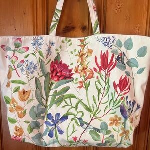 Estée Lauder Bohemian Floral Tote Bag Botanical Carryall Floral lLined Straps